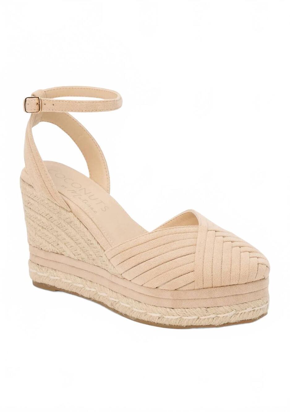 NEW MATISSE women's becca wedge sandals in natural faux suede